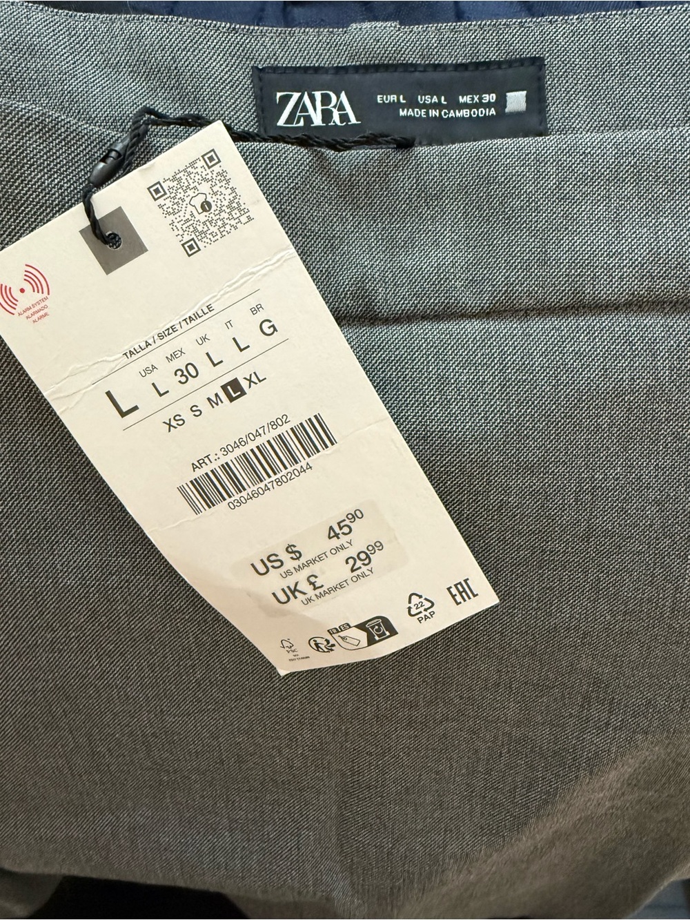 Zara Gray Pleated Mini Skirt - Picture 3 of 3